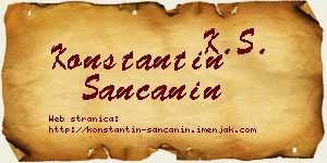 Konstantin Sančanin vizit kartica